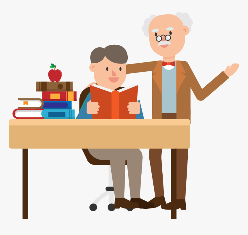 Professor And Student Cartoon, HD Png Download