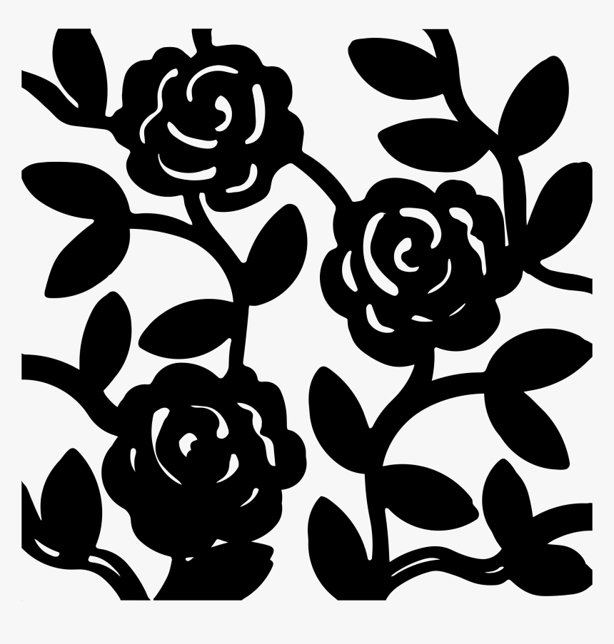 Frame Design No Big - Silhouette Floral Pattern Png, Transparent Png
