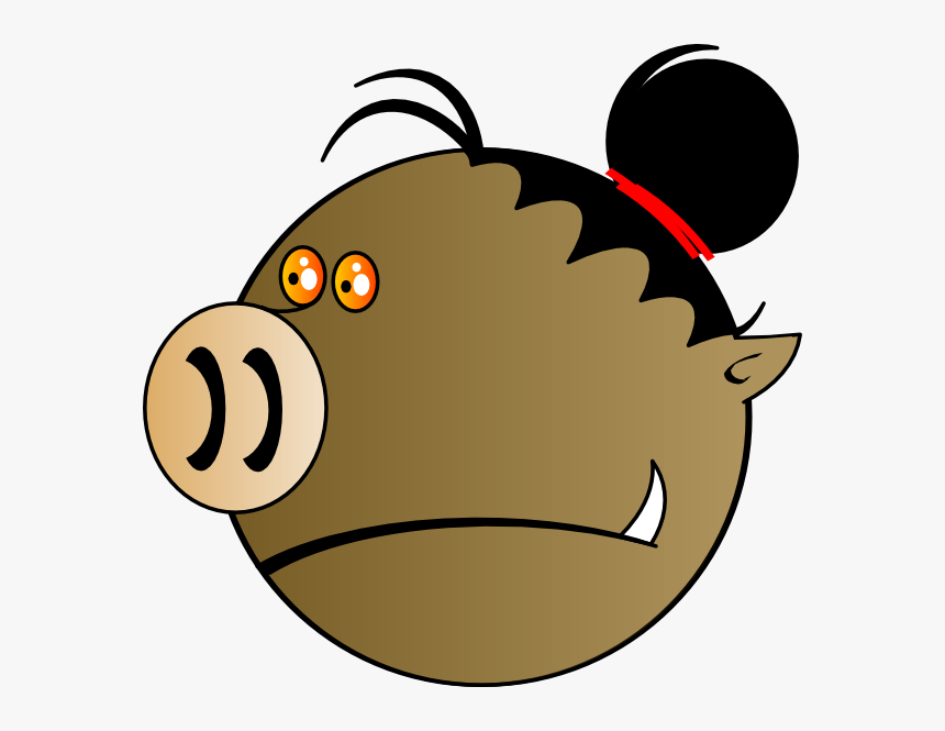 Pig Head Svg Clip Arts - Funny Round Head, HD Png Download
