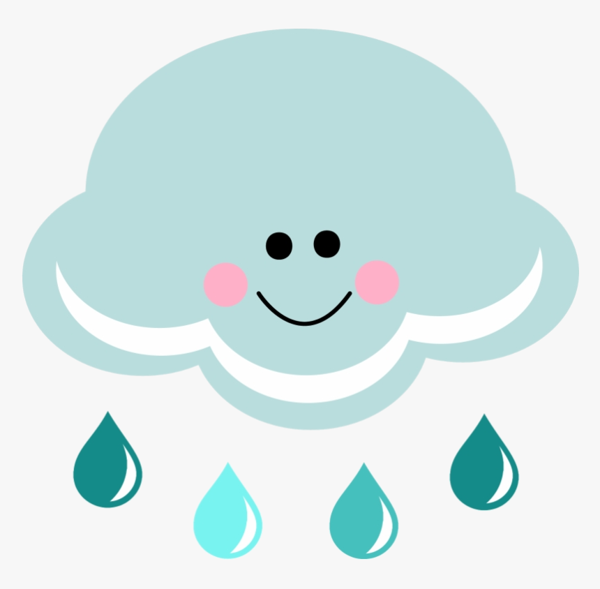 Cloud Storm Clouds Clipart Cute Rain Transparent Png - Clipart Cute Rain Cloud, Png Download