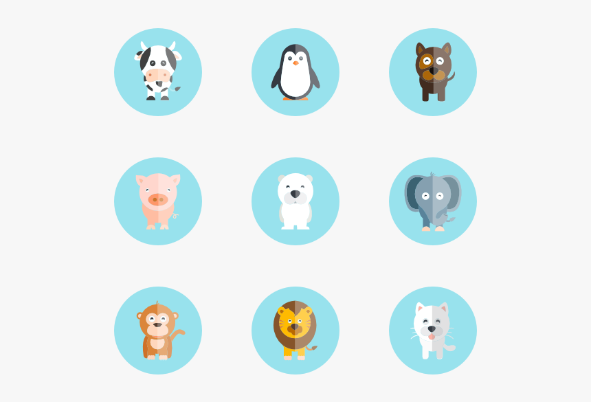 Cute Animal Compilation - Vector Cute Animal Icons, HD Png Download