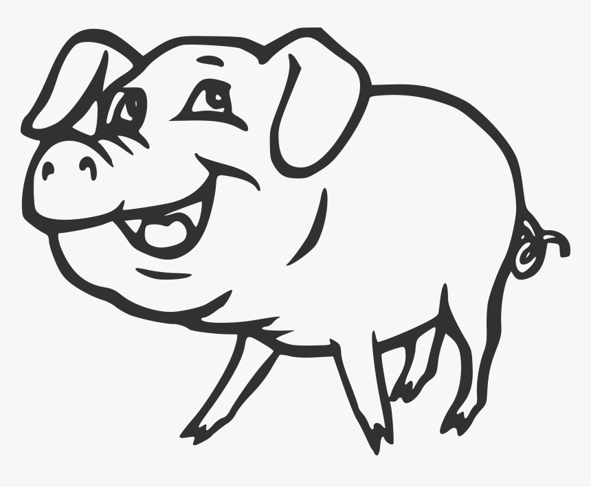 Pig Clip Art Black And White - Pig Clipart Black And White, HD Png Download