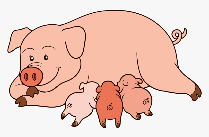 Pinterest Clip Art - Pig And Piglet Clipart, HD Png Download