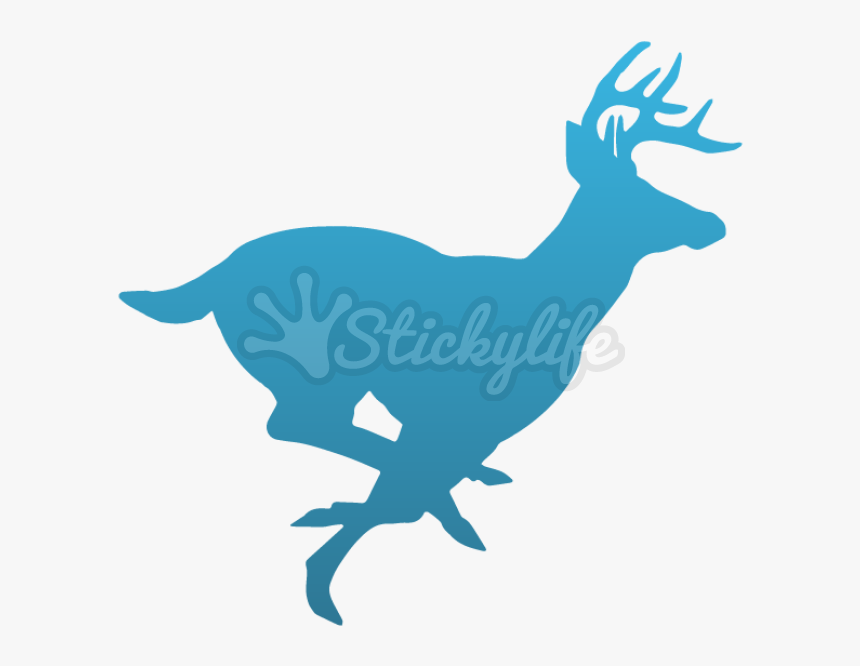 Deer Decal - Running Buck Deer Silhouette, HD Png Download
