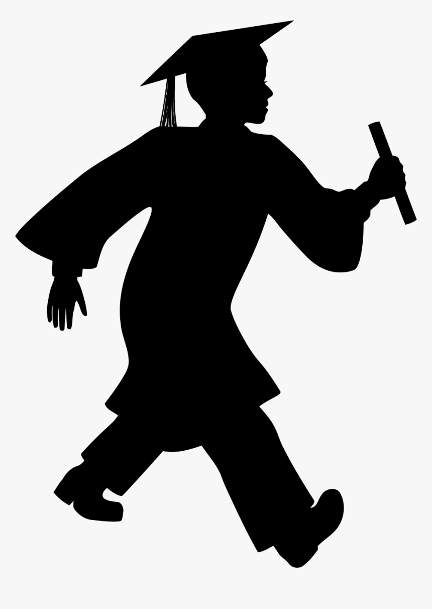 Silhouette Graduation Ceremony Drawing - Graduate Silhouette, HD Png Download