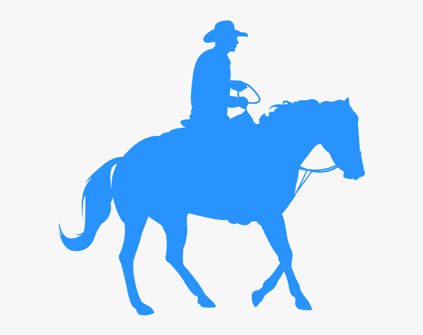 Blue Horse With Jockey, HD Png Download