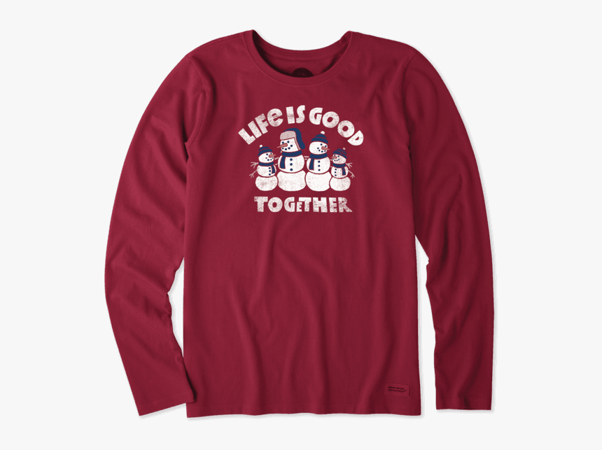 Women S Good Together Snowman Long Sleeve Crusher Tee - Charcoal Life Is Good T Shirts, HD Png Download