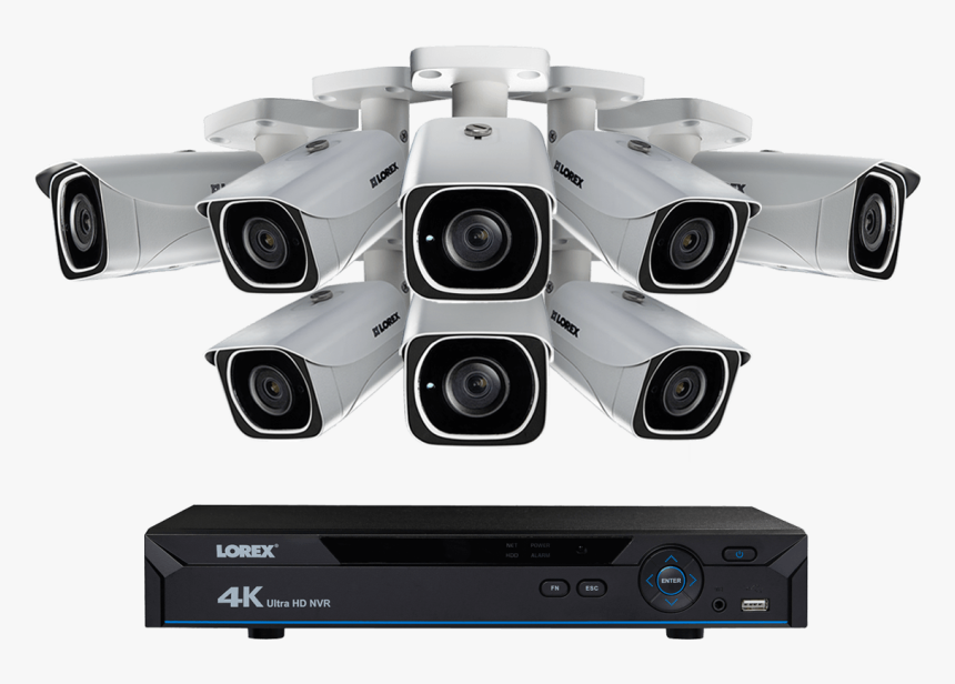 Ip Camera System With 8 Ultra Hd 4k Security Cameras - Lorex Security Cameras, HD Png Download