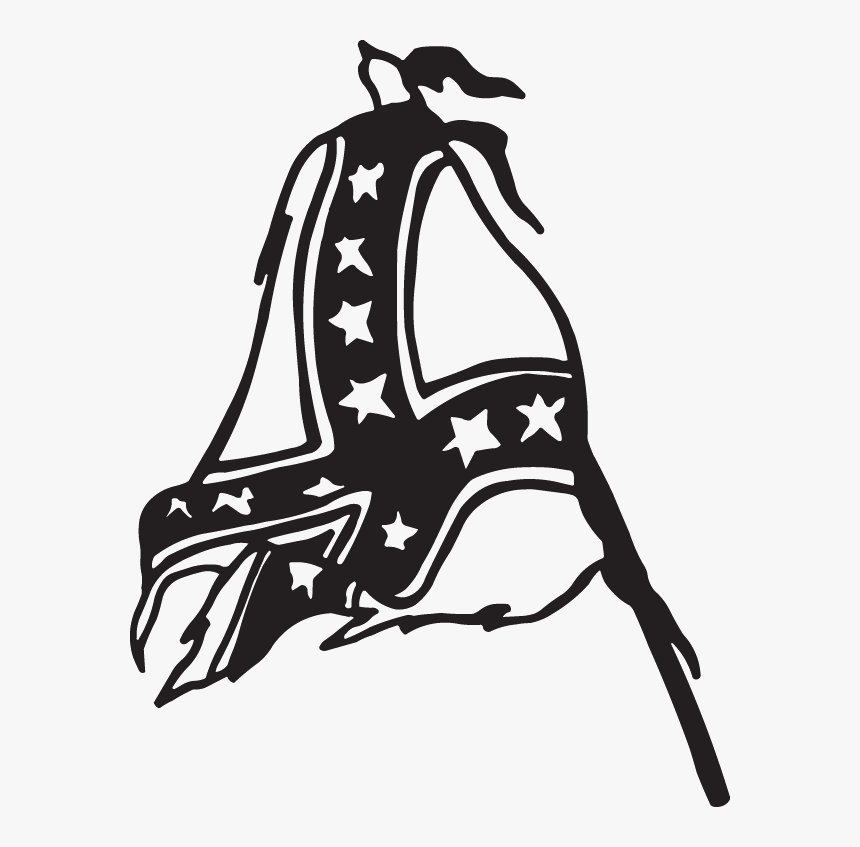 Black And White Confederate Flag Drawings, HD Png Download