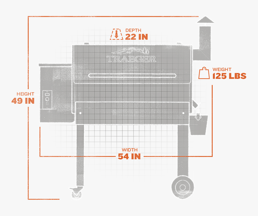 Texas Elite Pellet Grill - Traeger Pro 575 Dimensions, HD Png Download