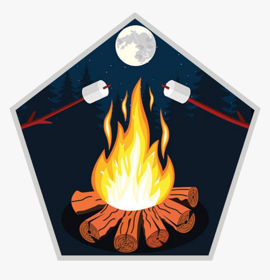 Bonfire Marshmallows Clipart - Drawing Of Camp Fier With Marshmellows, HD Png Download
