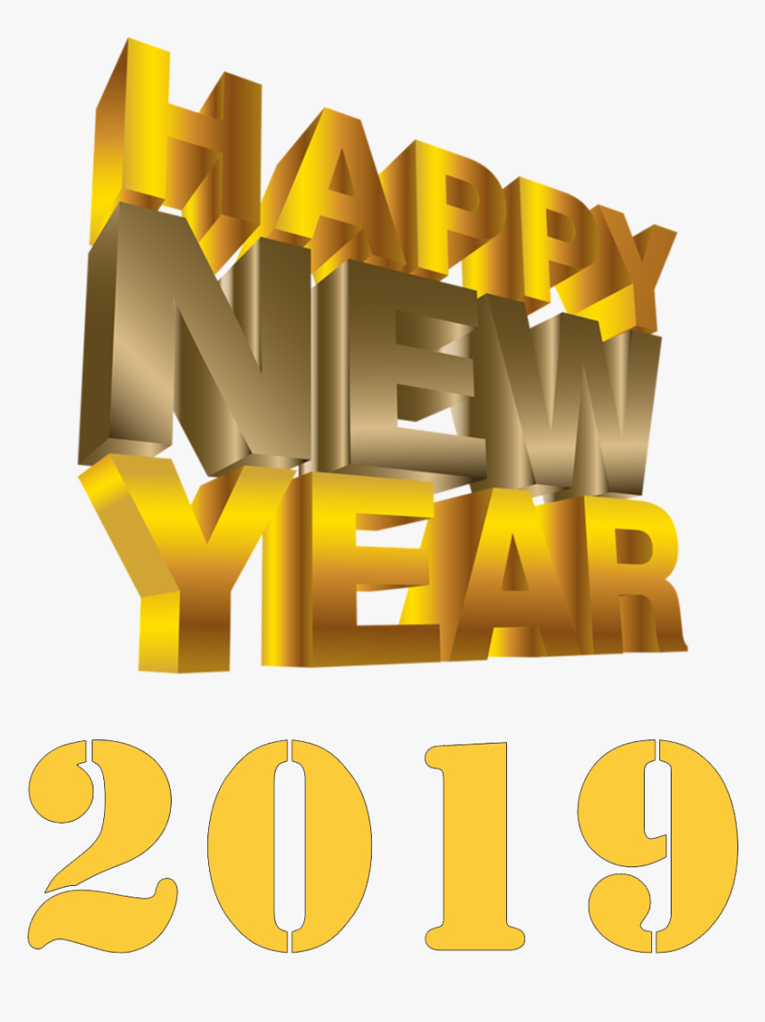 2019 Happy New Year Png Free Download - Graphic Design, Transparent Png