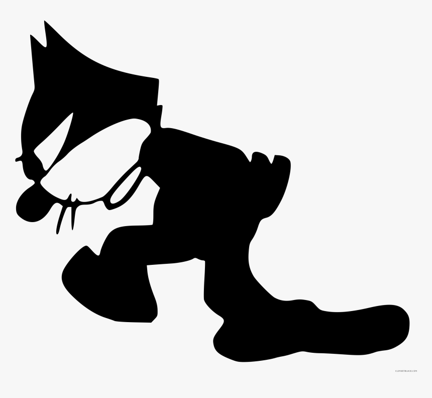Black And White Cat Animal Free Black White Clipart - Felix The Cat Pace, HD Png Download