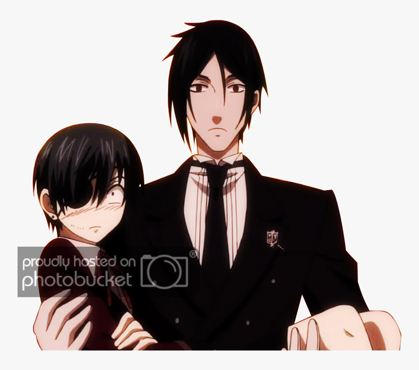 Anime,cartoon,black Hair,gesture - Ciel Sebastian, HD Png Download