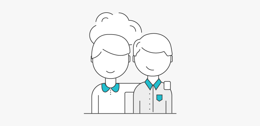 A Graphic Of A Woman With Her Arm Around A Man’s Shoulder - Cartoon, HD Png Download