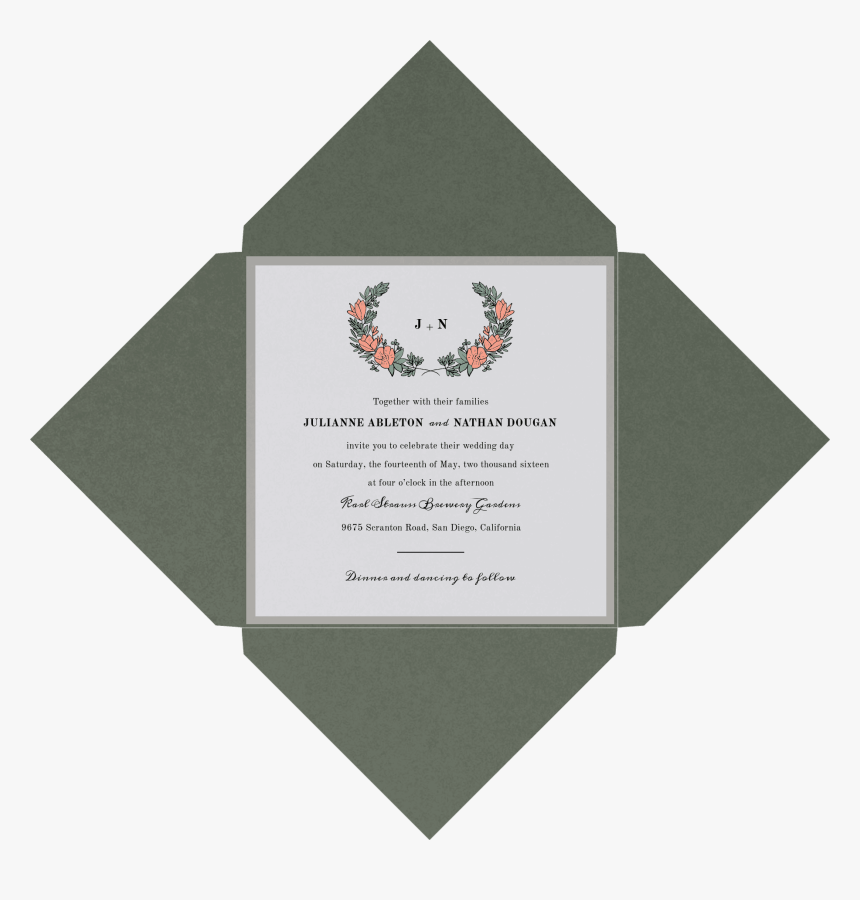 Flower Crown Wedding Invitation - Support Réglable, HD Png Download