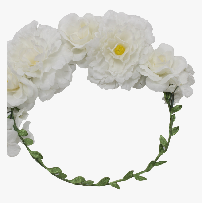 Fashion Bride Flower Crown With Green Wire And Leaves - Artificial Flower, HD Png Download