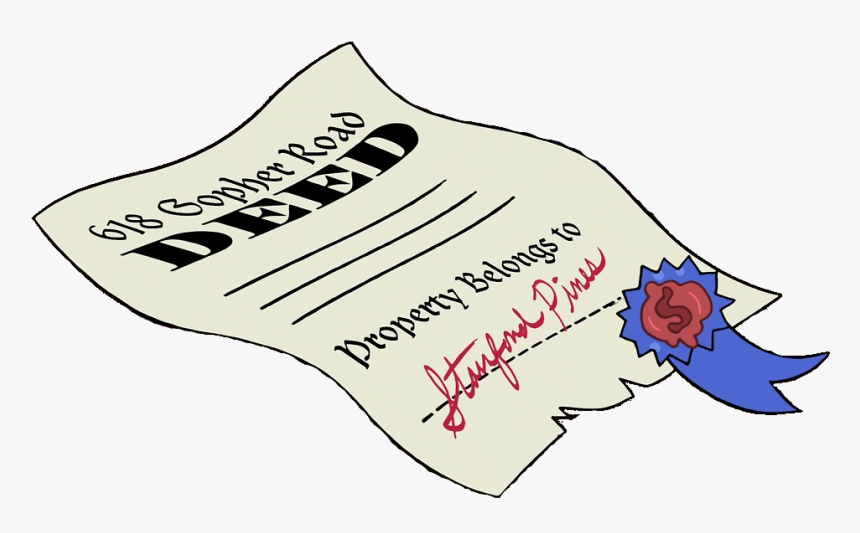 Transparent Comedian Clipart - Gravity Falls Mystery Shack Deed, HD Png Download
