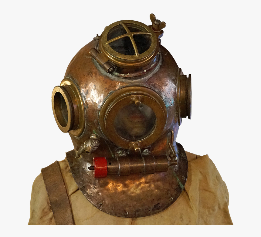 Divers, Helm, Divers Helmet, Old, Diving, Navy, Thread - Diving Helmet Transparent, HD Png Download