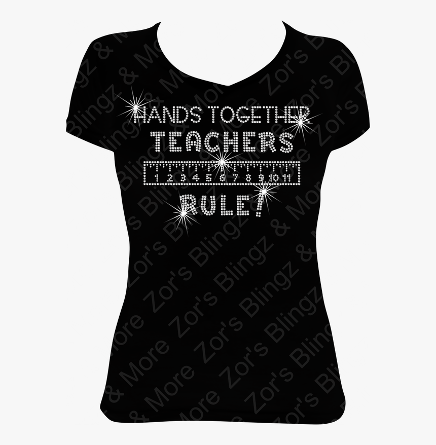 Hands Together Teachers Rule Rhinestone T-shirt Design - Blouse, HD Png Download