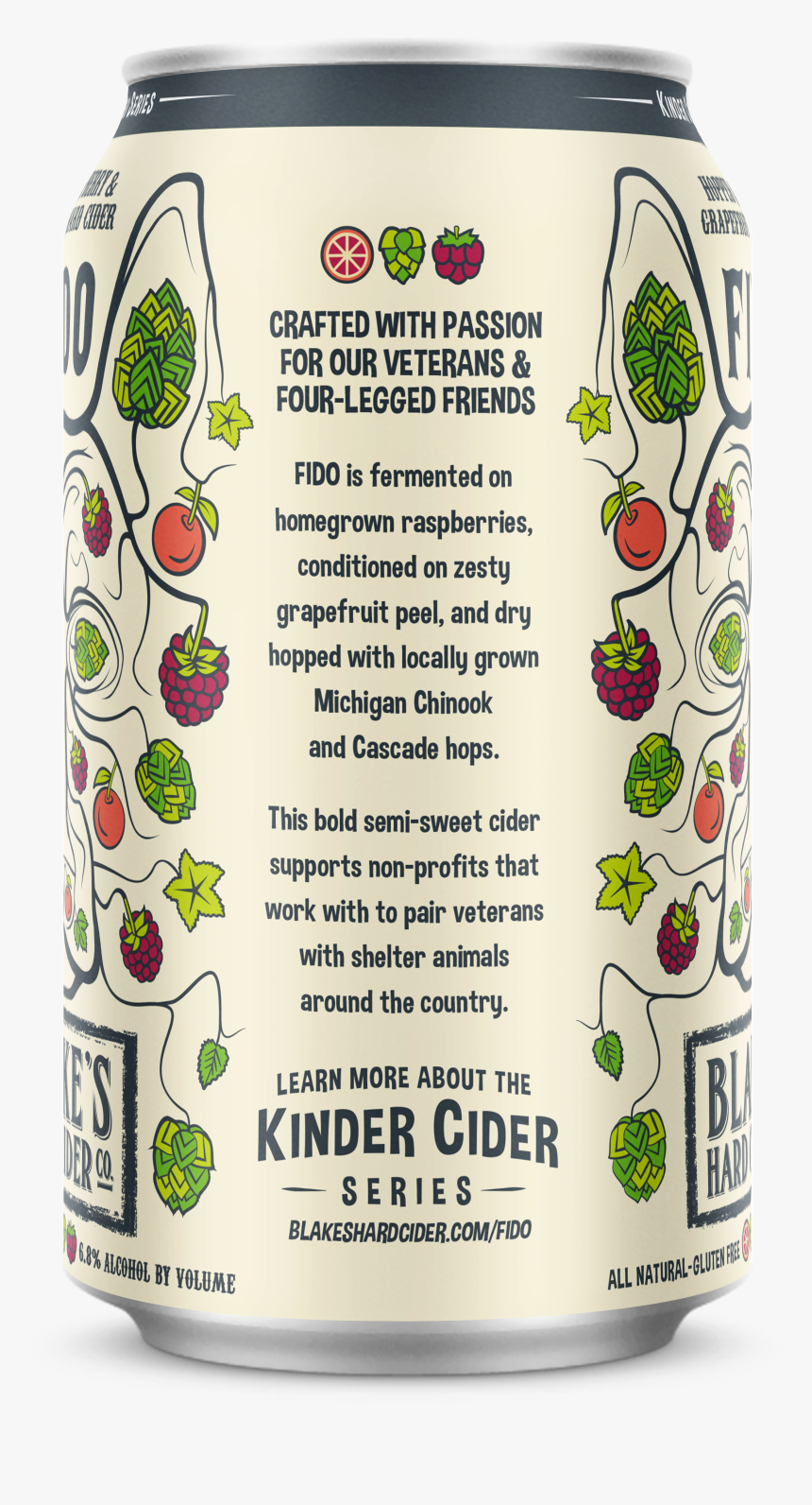 Blake's Hard Cider Fido Hopped Raspberry And Grapefruit, HD Png Download