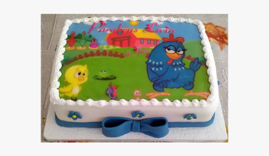 #galinha Pintadinha - Bolo Galinha Pintadinha Com Papel Arroz, HD Png Download