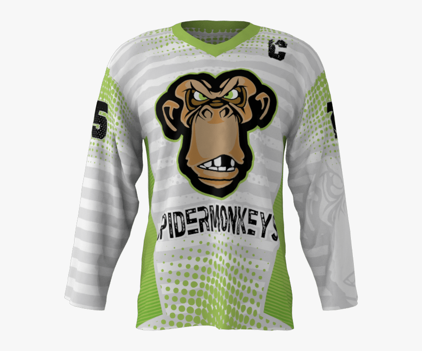 Spider Monkeys White Custom Dye Sublimated Hockey Jersey - Long-sleeved T-shirt, HD Png Download