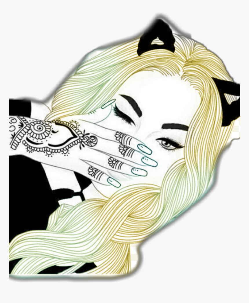 I Edited This Sticker To Look More Like Luna Lovegood - Girl Black And White Drawing, HD Png Download