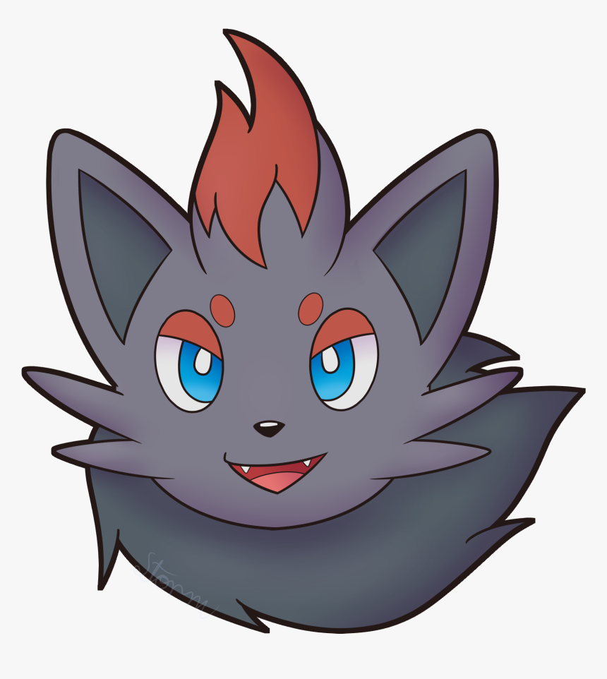 Zorua Headshot - Cartoon, HD Png Download