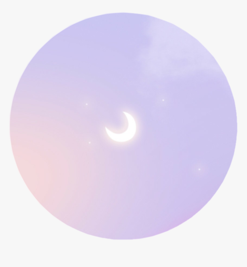 #moon #stars #cute #kawaii #clouds #blue #sky #bright - Circle, HD Png Download