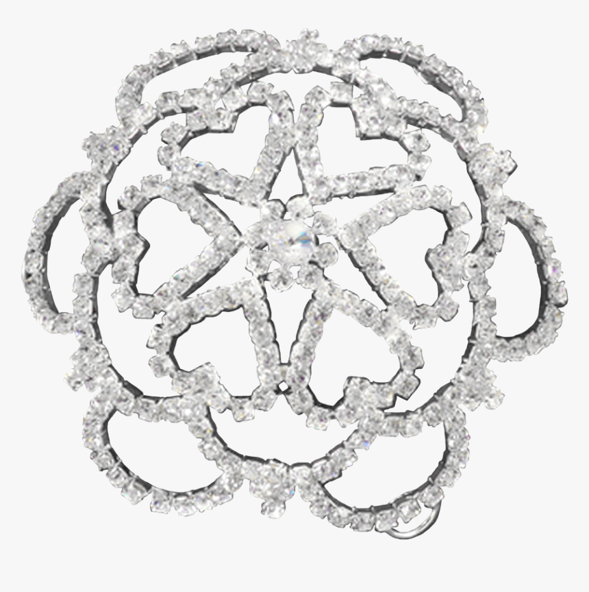 Rhinestone Heart Petal Hair Bun Cover - Circle, HD Png Download