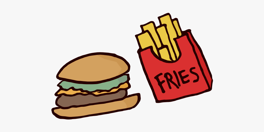 Fast Food Burger And Fries - French Fries, HD Png Download