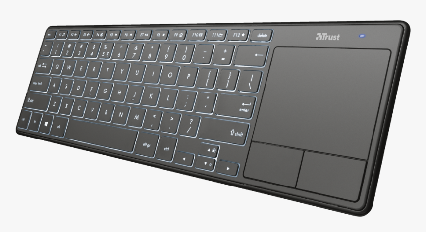 Transparent Keyboard Transparent Png - Trust Theza Wireless Keyboard With Touchpad, Png Download