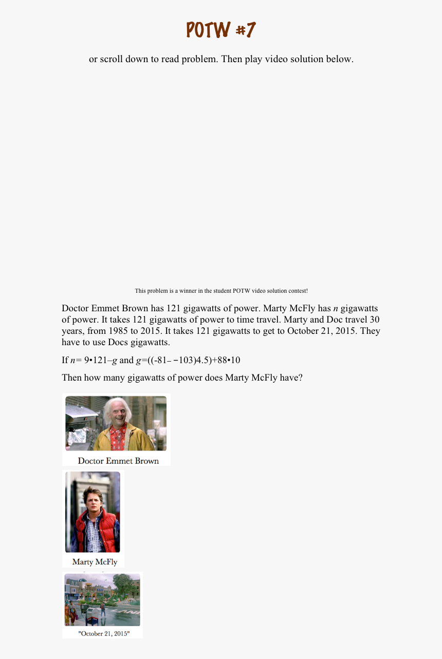 Potw - Doc Emmet Brown, HD Png Download