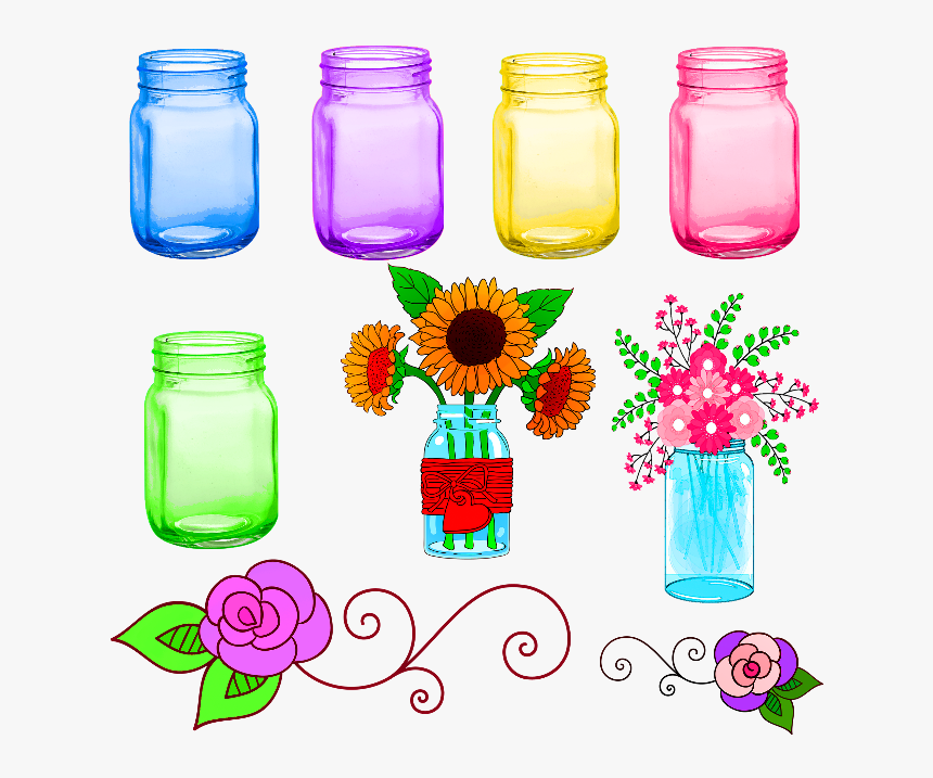 Colorful-jars, HD Png Download