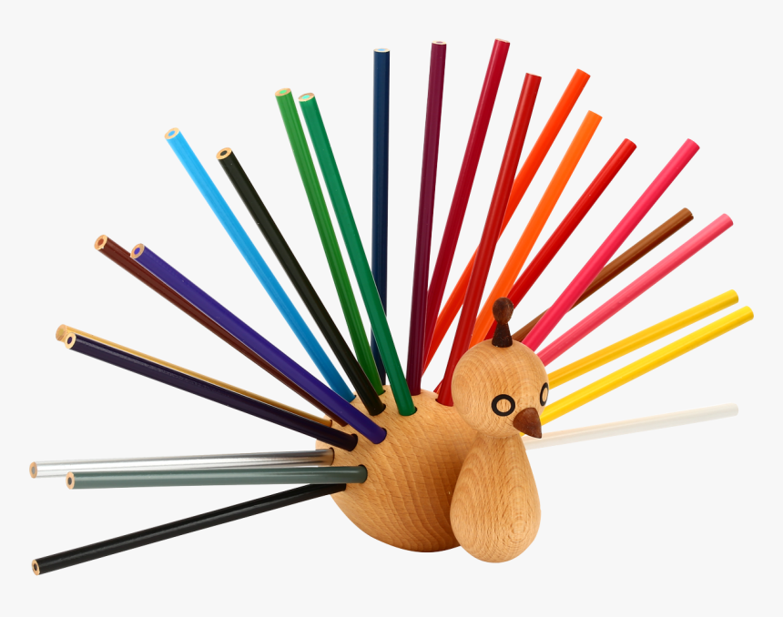 Transparent Color Pencils Png - Colouring Pencil Holder Peacock, Png Download