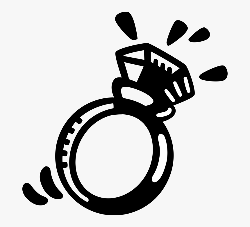 Vector Illustration Of Diamond Wedding Engagement Ring, HD Png Download