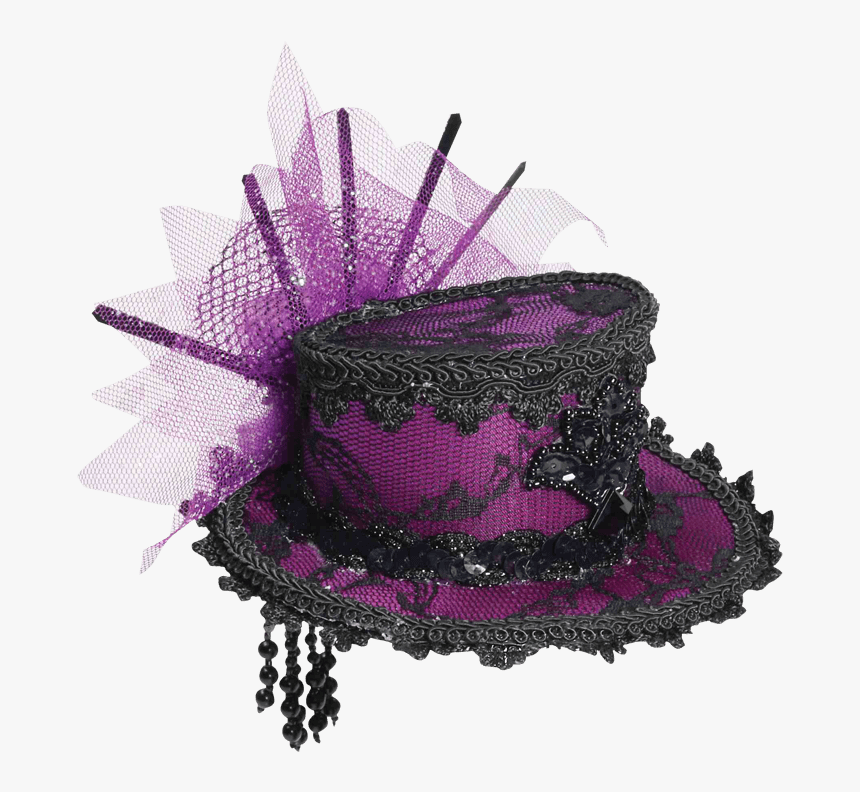Steampunk Mini Purple Lace Top Hat - Purple Red Hat Png Transparent, Png Download