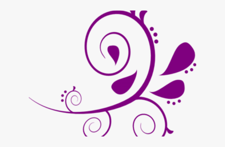 Purple Lace Cliparts - Flourish Clipart Black And White, HD Png Download