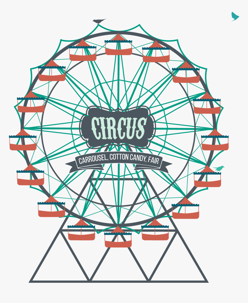 Ferris Wheel Amusement Park Clip Art - Clipart Scary Ferris Wheel, HD Png Download