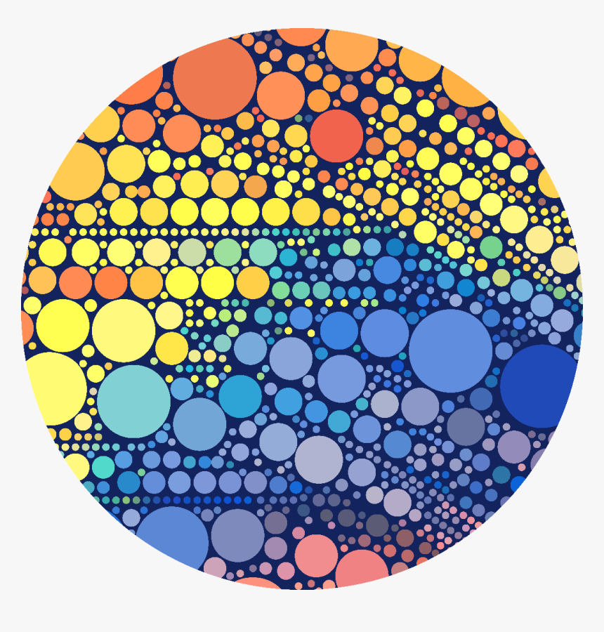 Orange, Yellow Blue Circles Pattern - Circle, HD Png Download