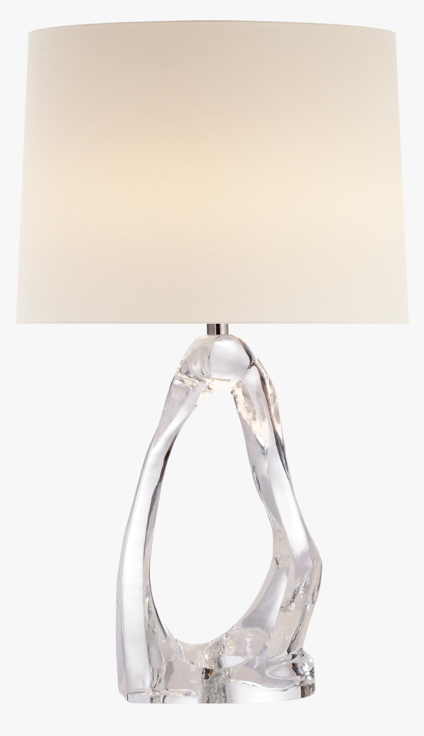 Cannes Table Lamp In Clear Glass With Linen Shade, HD Png Download