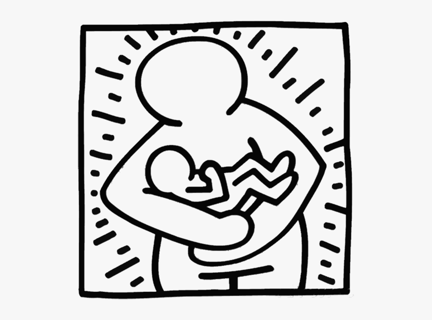 Mother Holding Baby Keith Haring, HD Png Download