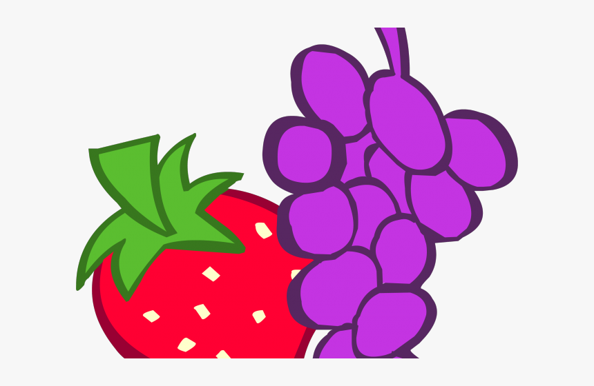 Grapes Clipart Purple Apple - Grapes And Strawberries Clipart, HD Png Download