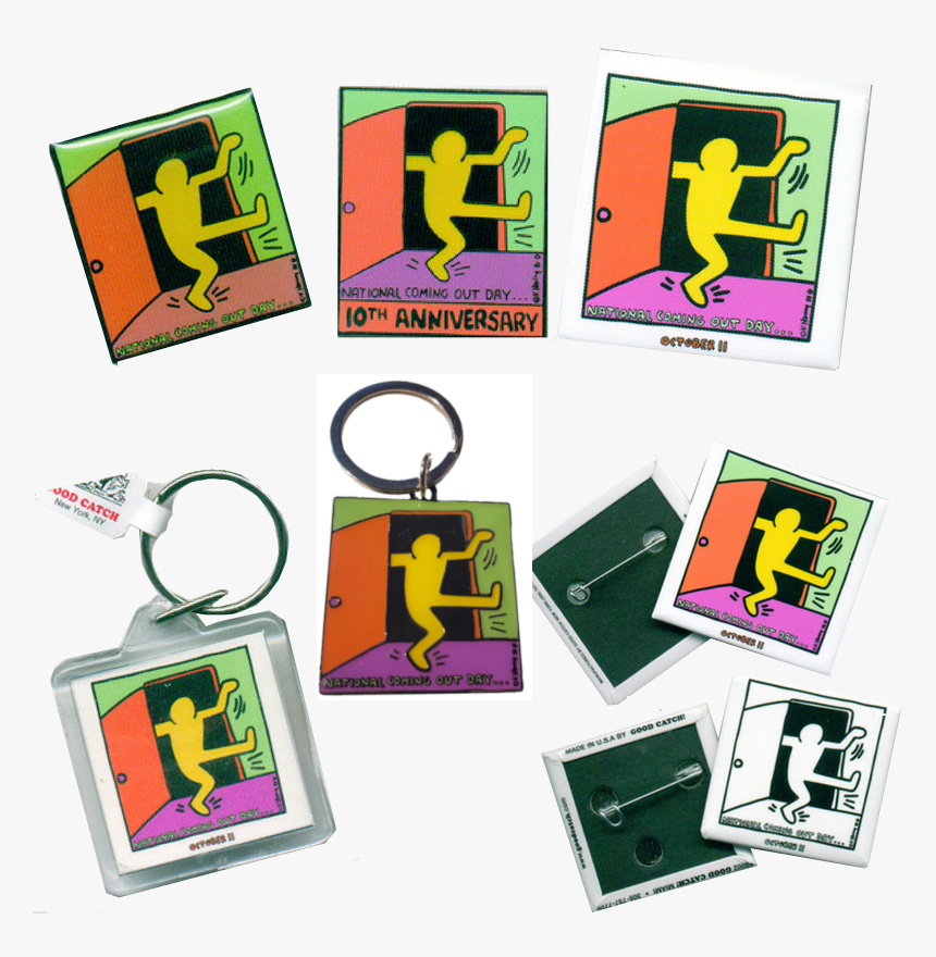 Keith Haring National Coming Out Day Logo Button Lapel - Art, HD Png Download