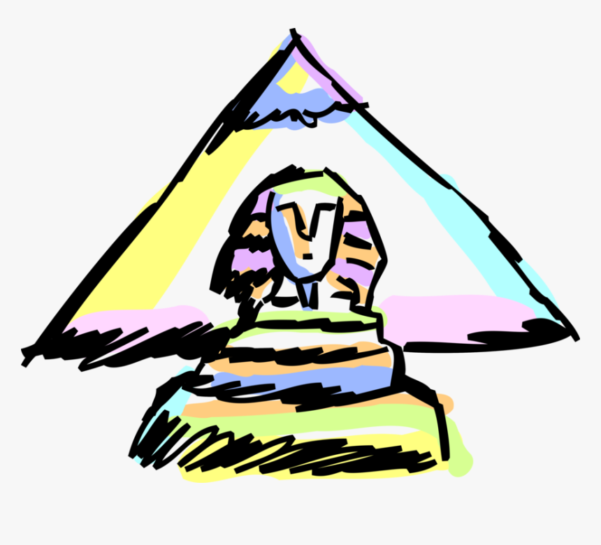 Vector Illustration Of Ancient Egyptian Great Sphinx, HD Png Download