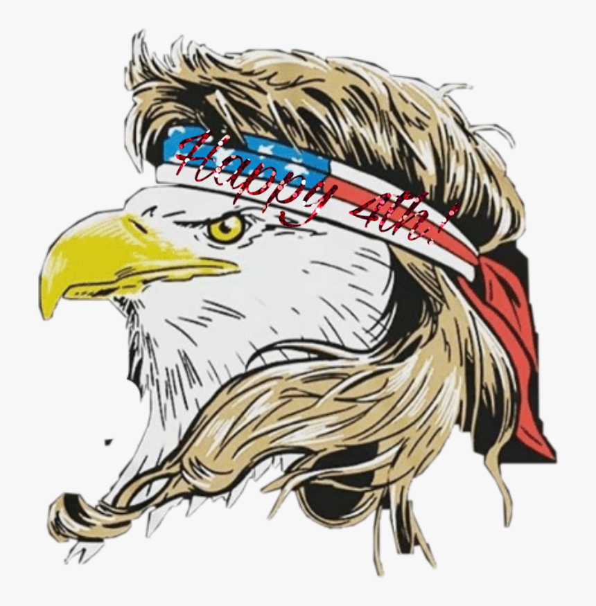 #fourthofjuly #eagle #merica #challenge #challengeaccepted - Bald Eagle With Mullet, HD Png Download