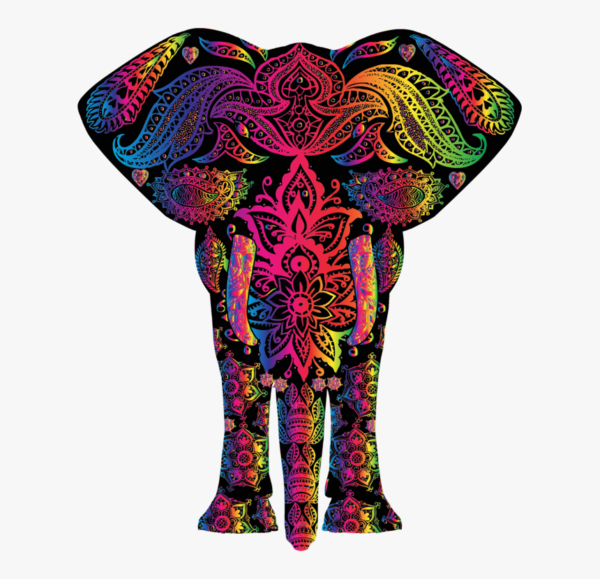 Visual Arts,art,purple - Colorful Elephant, HD Png Download