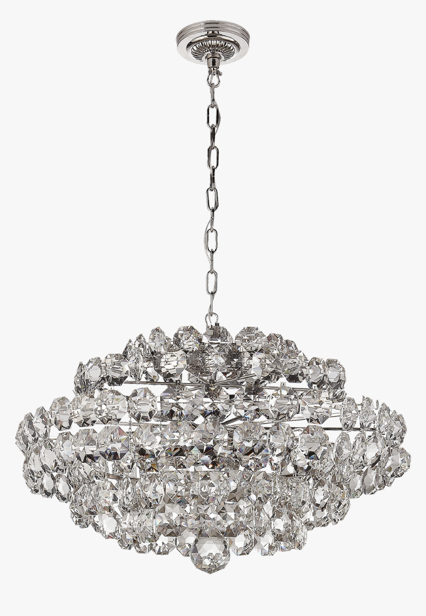 Sanger Small Chandelier In Polished Nickel With Crystal, HD Png Download