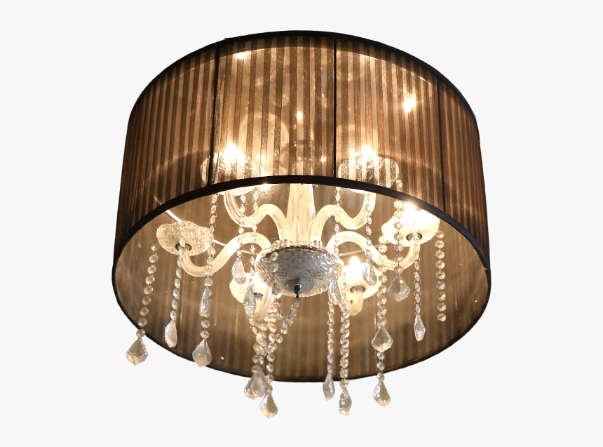 Round Black Chandelier - Lampshade, HD Png Download